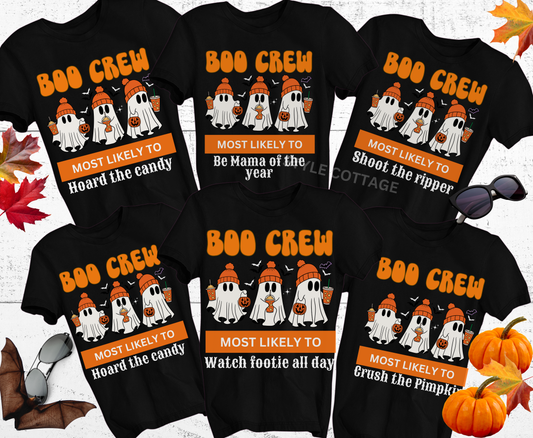 Funny family Matching Halloween Boo Crew shirt gift for Dad Mom and Baby