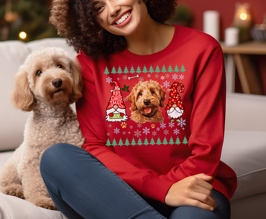 Festive Golden Doodle Christmas T Shirt Cute Holiday Dog Lover Tee Sweatshirt Xmas Gift for Dog Owner Christmas Golden Doodle Dog Owner Top