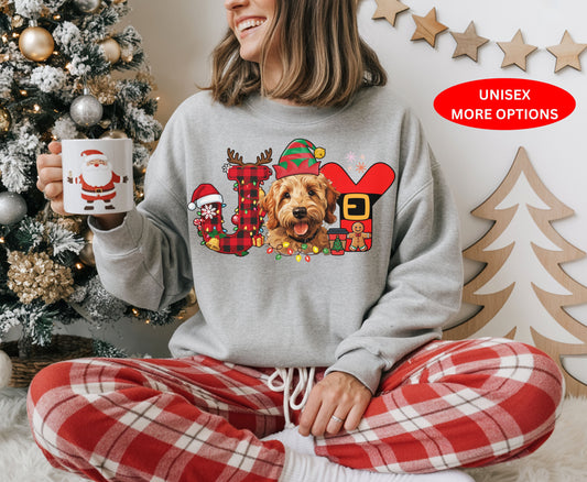 Golden Doodle Dog Breed Christmas Tee Jumper -  Doodle Dog mom dad Xmas Unisex Shirt