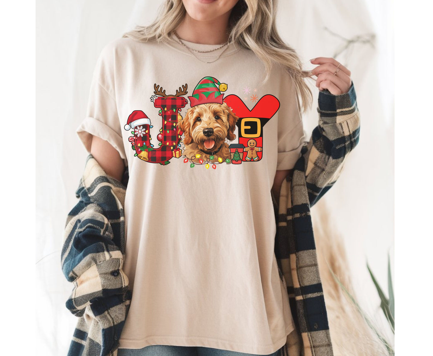 Golden Doodle Dog Breed Christmas Tee Jumper -  Doodle Dog mom dad Xmas Unisex Shirt