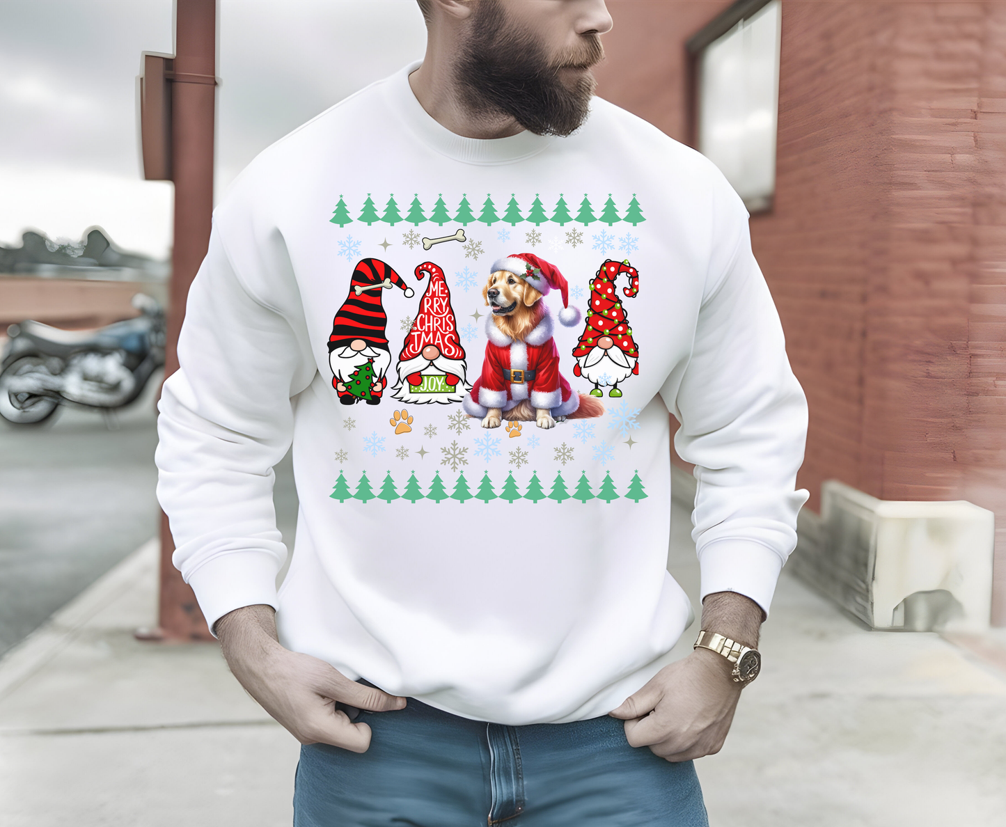 Festive Golden Retriever Christmas T-Shirt Cute Holiday Dog Lover Xmas Gift for Dog Owner