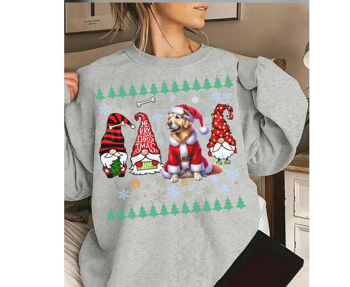 Festive Golden Retriever Christmas T-Shirt Cute Holiday Dog Lover Xmas Gift for Dog Owner