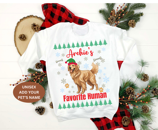 Custom Festive Golden Retriever Christmas T Shirt Cute Holiday Dog Lover Tee