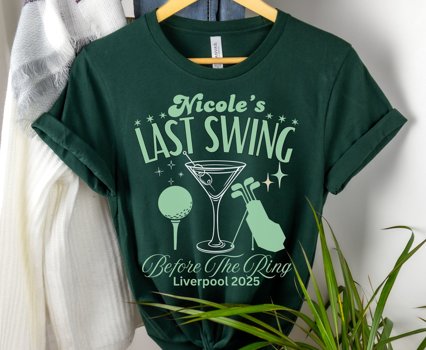Custom Last Swing Golfing themed Unisex Bachelorette Sweatshirt Tshirt