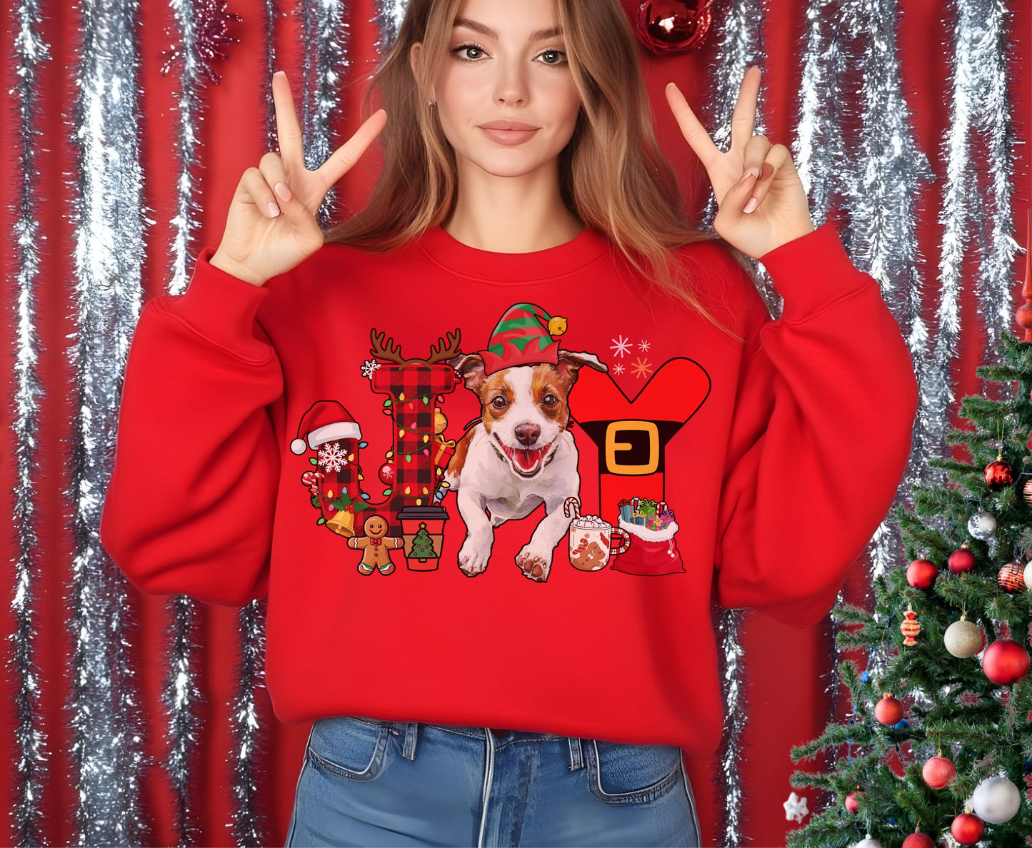 Jack Russell Dog Breed Christmas Tee Jumper