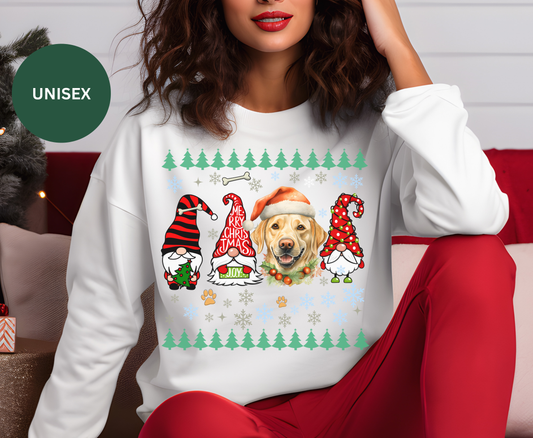 Festive Labrador Retriever Christmas T Shirt Cute Holiday Dog Lover Tee Sweatshirt Xmas Gift for Dog Owner Labrador Dog Mom Dad Owner Top