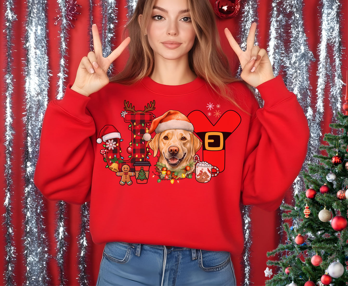 Labrador Retriever Dog Breed Christmas Tee Jumper -  Labrador Retriever  Dog mom dad Xmas Unisex Shirt