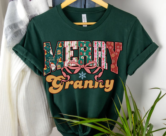 Merry Granny Festive Christmas Tee Shirts Jumper for Grandma