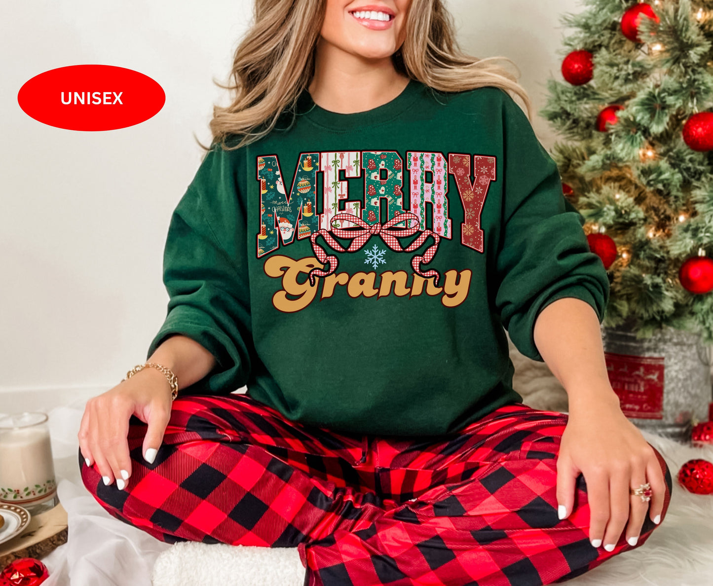 Merry Granny Festive Christmas Tee Shirts Jumper for Grandma