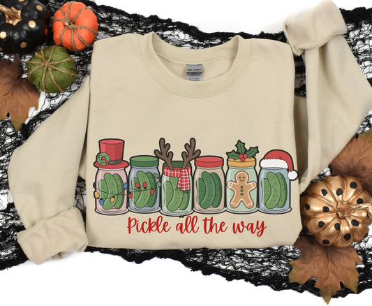 Trendy Pickle Unisex Xmas Tee Sweatshirt for Men Women - Retro Pickle Themed Christmas Shirts (Copy)