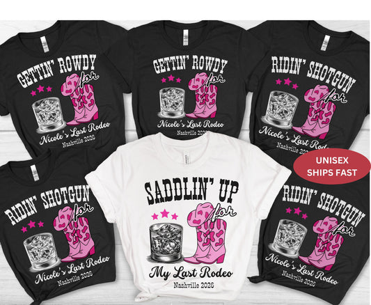 Hen Do Western Junggesellinnenabschied Shirt - Last Rodeo Cowgirl Brautpullover