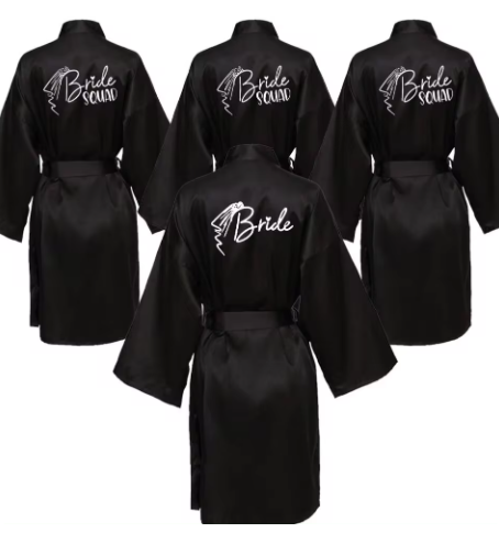 Bride Bridesmaid Kimono Wedding Robe