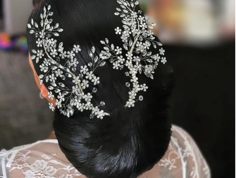 2pcs Cute Bridal Headband Rhinestone Crystal