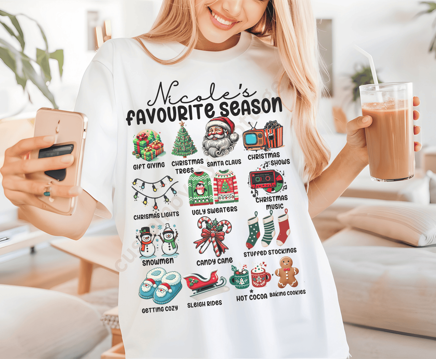 Personalized Christmas List Jumper for Men Women Festive Season gifts for Men Women Custom Family Matching Xmas T shirt Sweatshirt Hoodie Holiday Tops