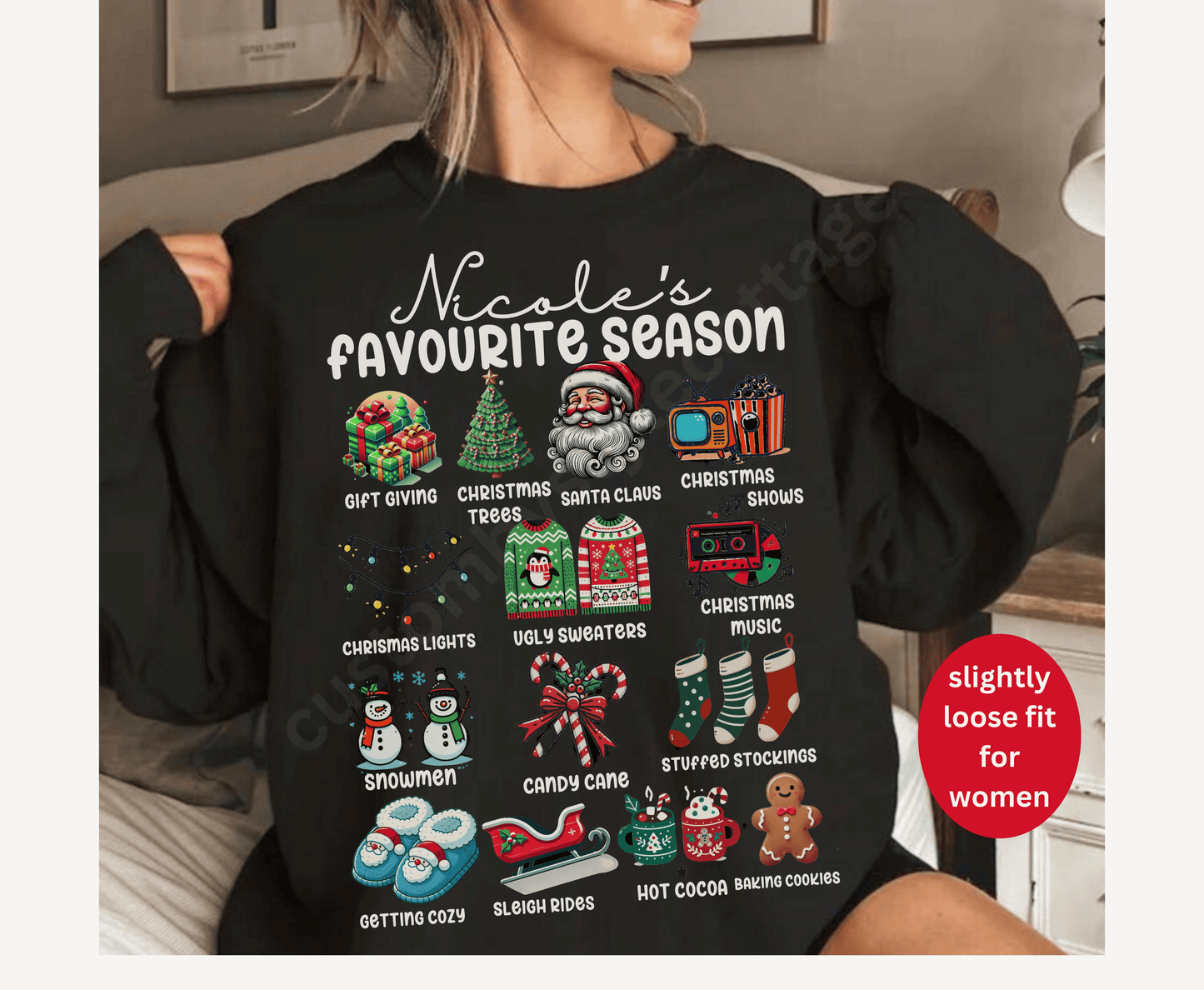 Personalized Christmas List Jumper for Men Women Festive Season gifts for Men Women Custom Family Matching Xmas T shirt Sweatshirt Hoodie Holiday Tops