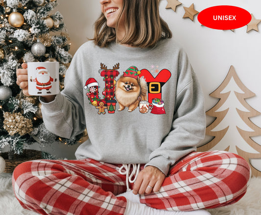 Pomeranian Dog Breed Christmas Tee Jumper - Pomeranian Xmas Unisex Shirts