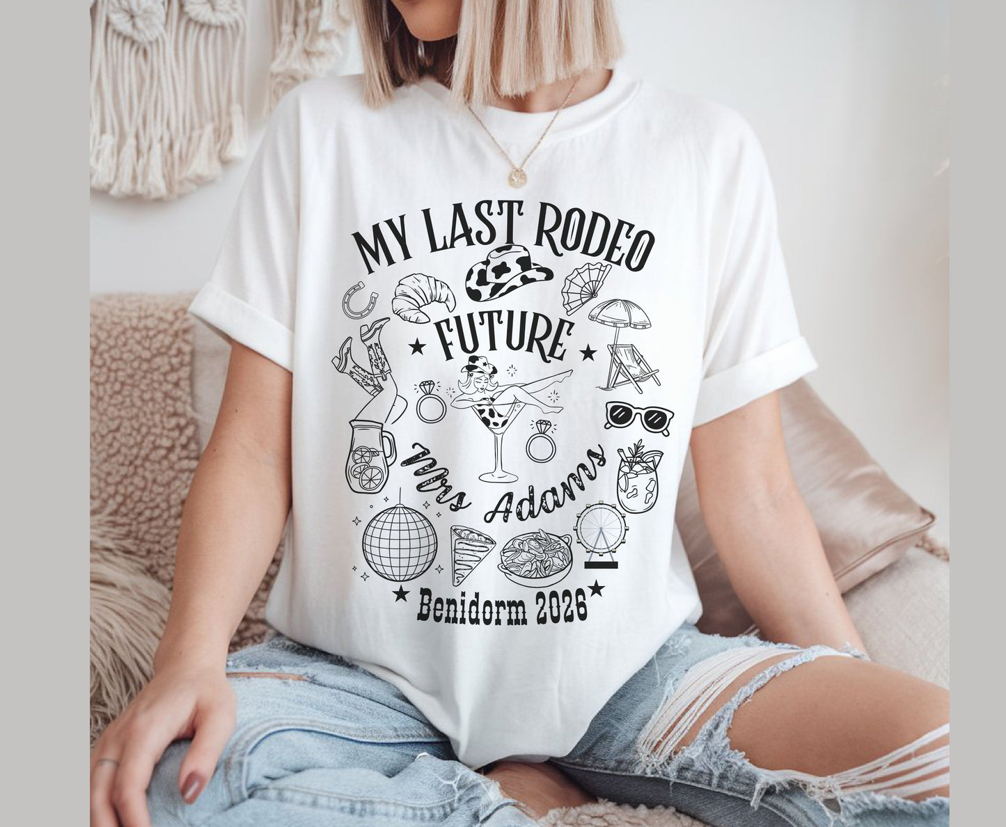 Hen Do Western Junggesellinnenabschied Shirt - Last Rodeo Cowgirl Brautpullover