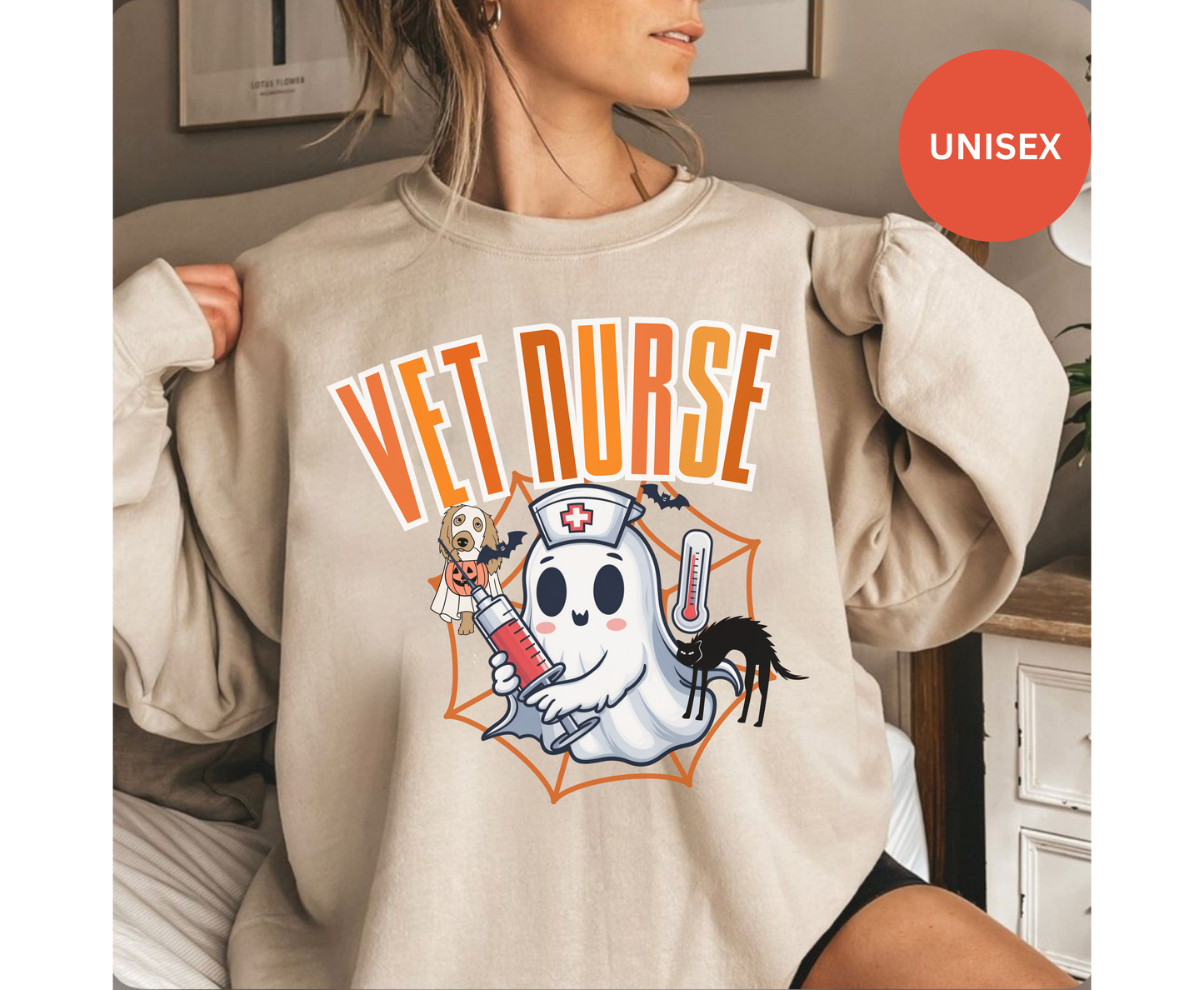 Spooky Halloween Vet Squad Shirt Winter Holiday Veterinarian Team Gift Halloween fall Vet Nurse T-Shirt Sweatshirt Unisex Veterinary Staff Top