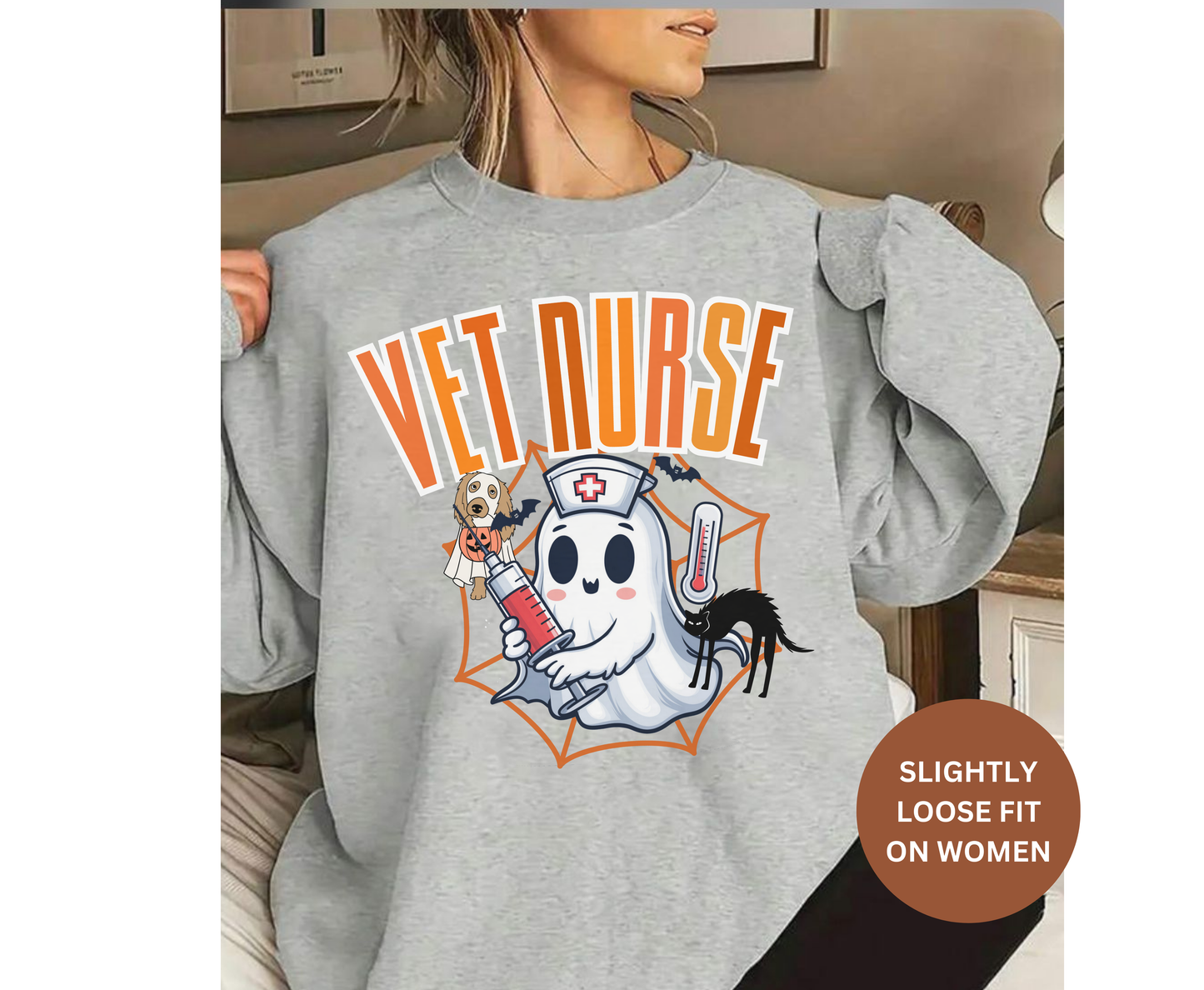 Spooky Halloween Vet Squad Shirt Winter Holiday Veterinarian Team Gift Halloween fall Vet Nurse T-Shirt Sweatshirt Unisex Veterinary Staff Top