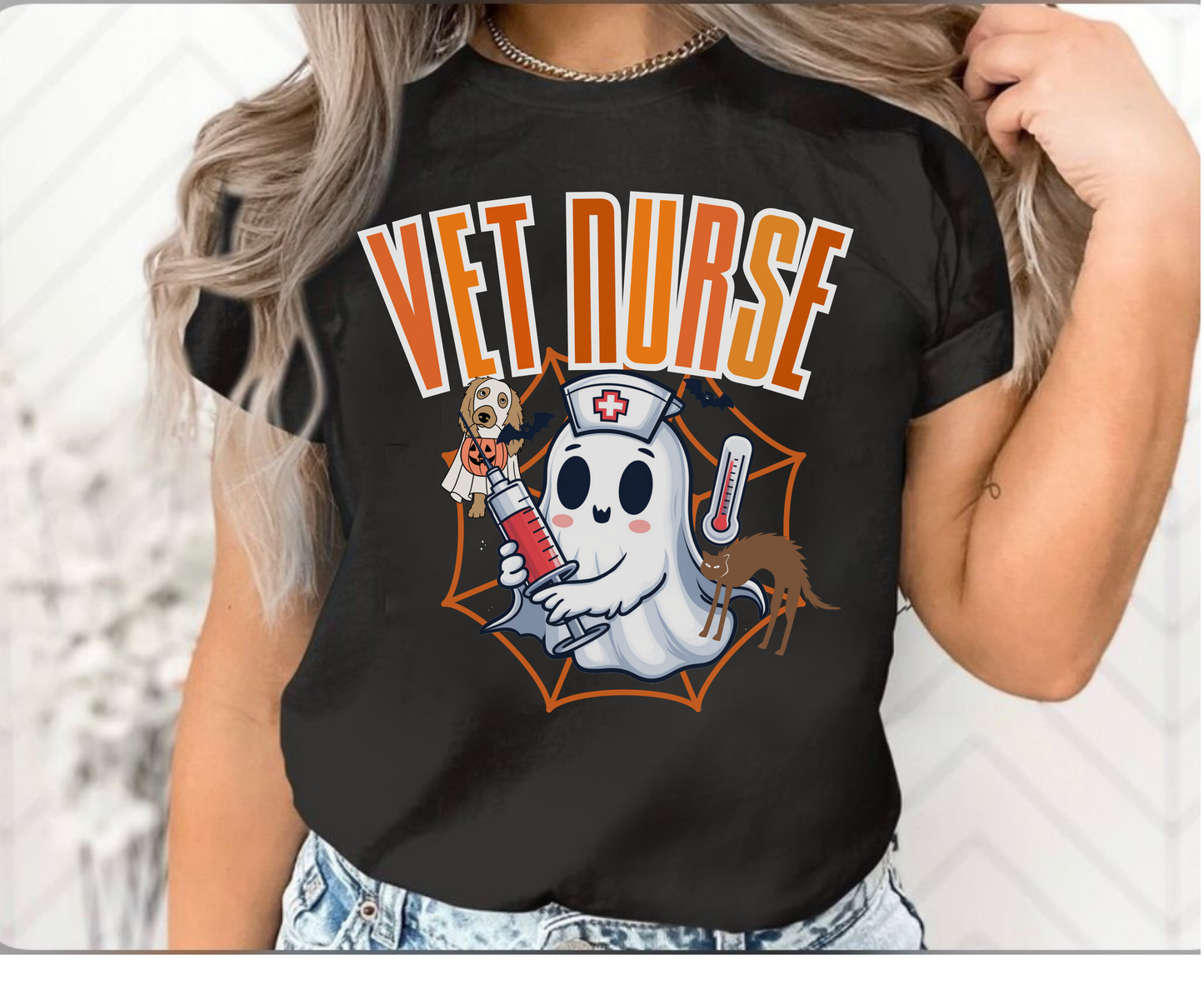 Spooky Halloween Vet Squad Shirt Winter Holiday Veterinarian Team Gift Halloween fall Vet Nurse T-Shirt Sweatshirt Unisex Veterinary Staff Top