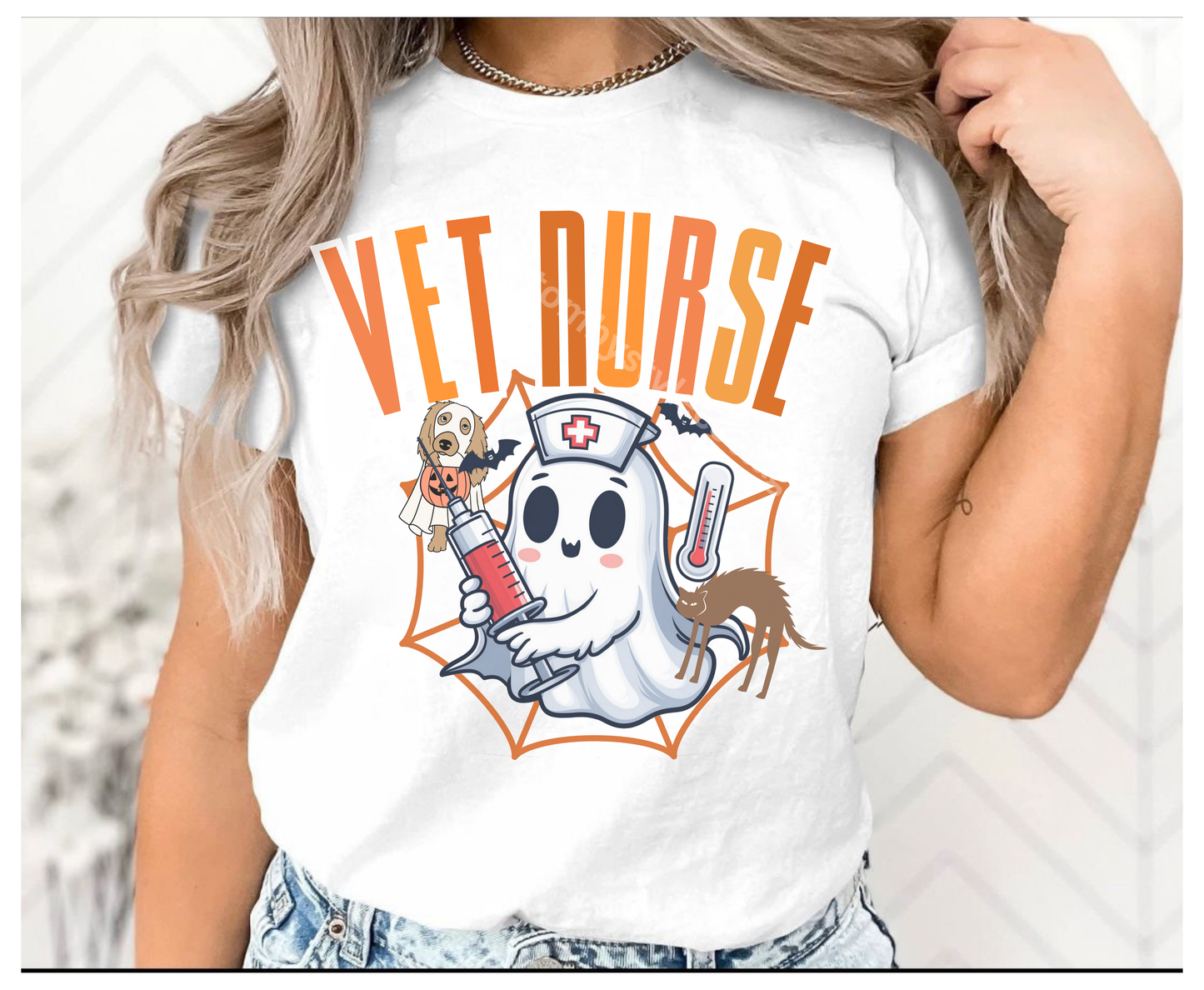 Spooky Halloween Vet Squad Shirt Winter Holiday Veterinarian Team Gift Halloween fall Vet Nurse T-Shirt Sweatshirt Unisex Veterinary Staff Top