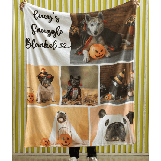 Halloween Gift Ideas for Her Add Dog Photo Personalized Blanket