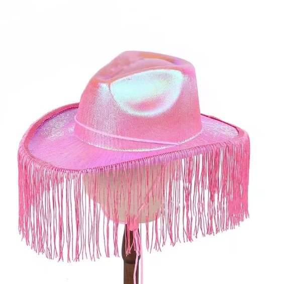 1 pc Colorful Cowgirl Hat Bridal Shower Pink Colorful Hat Bride To Be With Fringe