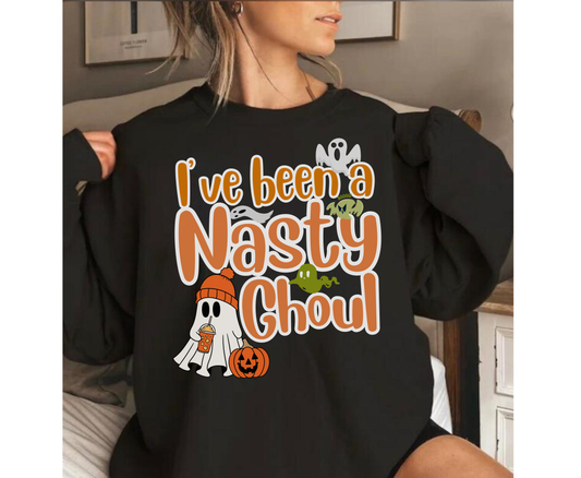 I've been a nasty Ghoul Trendy Halloween Shirt for Men Women Ghost Pumpkin Halloween Tee Shirts Spooky Ghost Sweatshirt Hoodie gifts for Her
