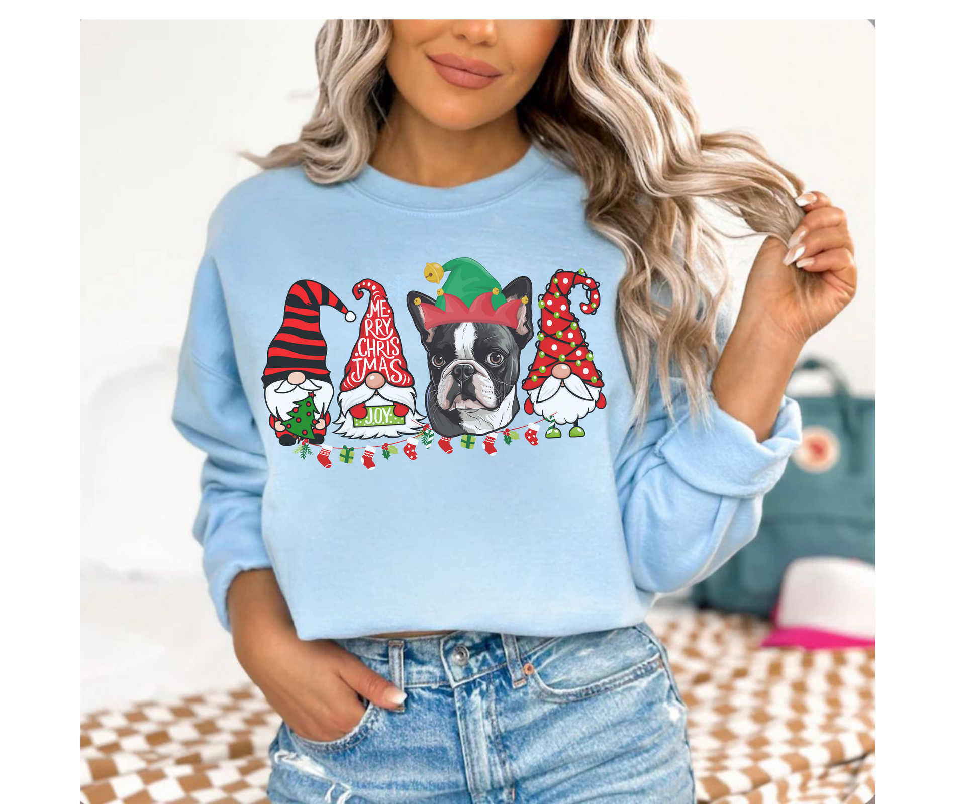 Colorful christmas top for dog owner, dog lover dog mom dog dad shirts gifts for xmas winter crewneck for men for women