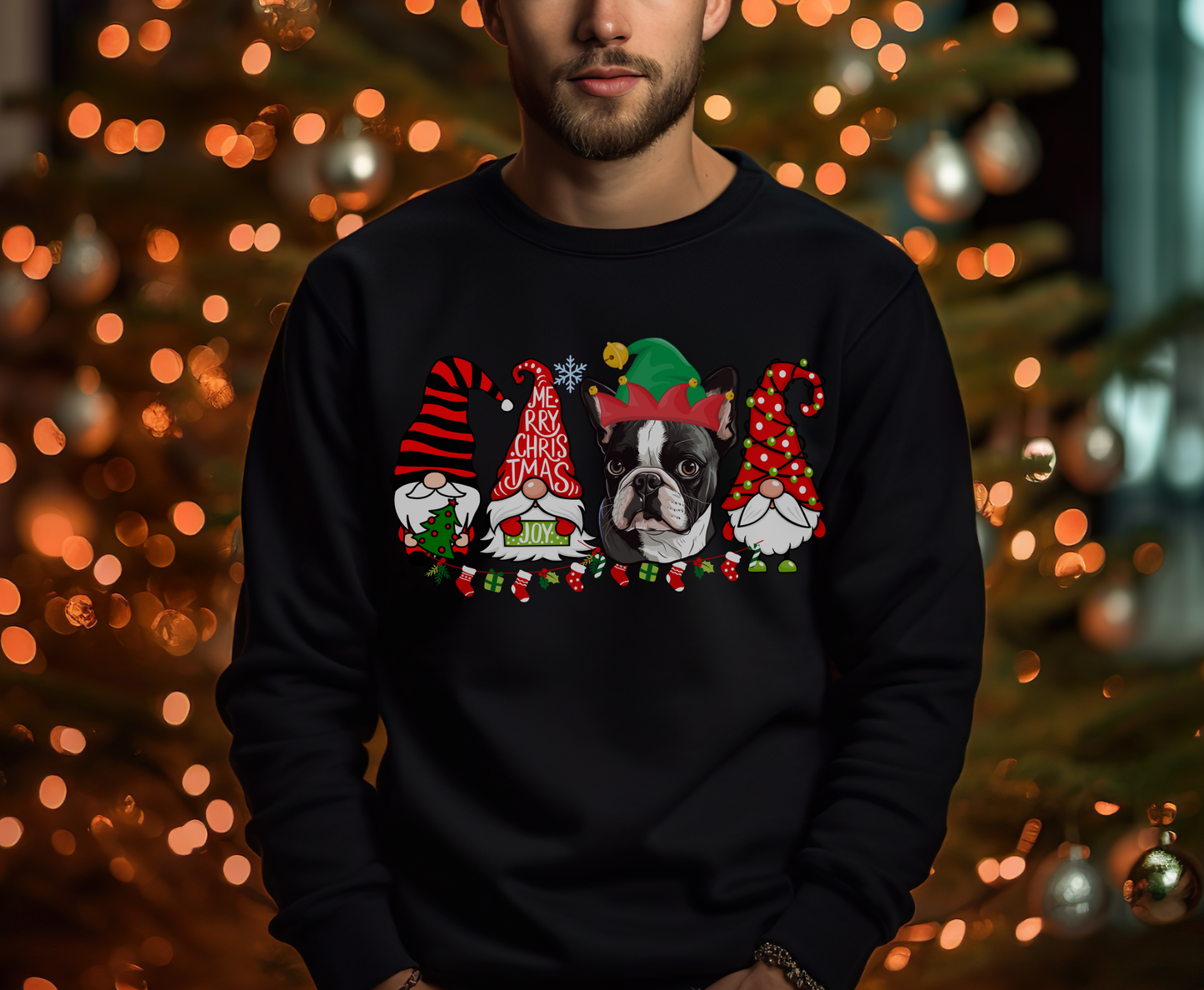 Colorful christmas top for dog owner, dog lover dog mom dog dad shirts gifts for xmas winter crewneck for men for women