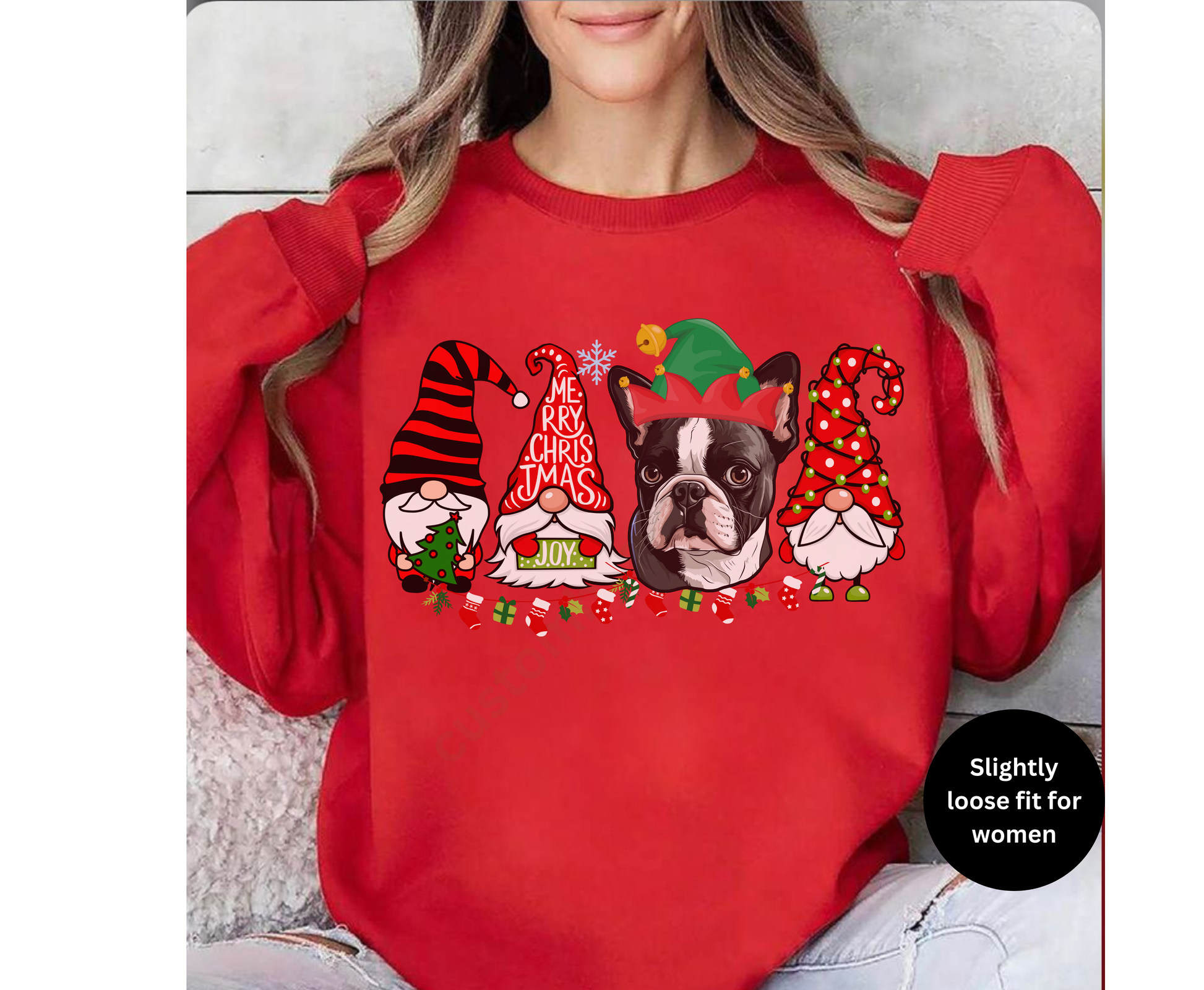 Colorful christmas top for dog owner, dog lover dog mom dog dad shirts gifts for xmas winter crewneck for men for women