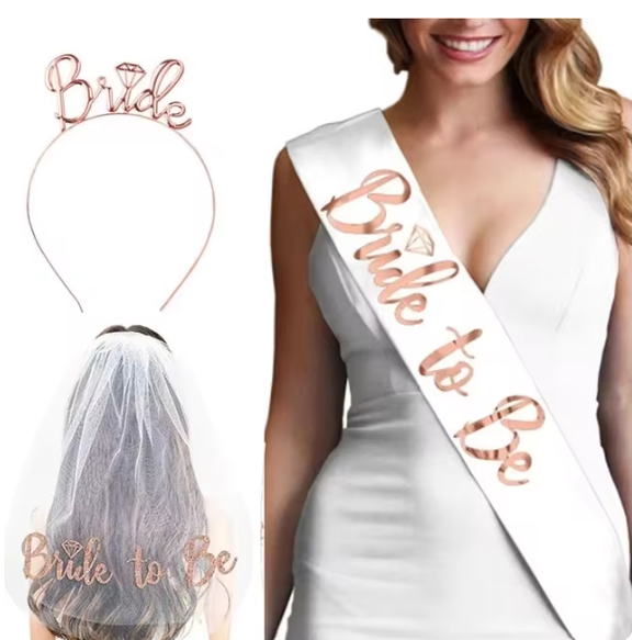 Bride to Be Set Sash Veil Heart Shaped Sunglasses Bridesmaid Gifts Hen Party Bridal Shower Bachelorette Wedding Decors Supplies