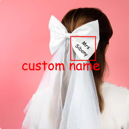 Personalised custom Bride to be Future Mrs Bow clip veil