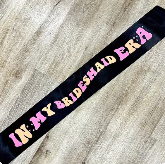 In my bride era sash Bride to be Future Mrs Bachelorette hen Party bridal shower wedding decoration Bridesmaid proposal gift