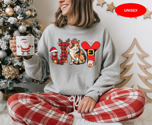 Calico Cat Breed Christmas Tee Jumper - Calico Cat mom dad Xmas Unisex Shirt