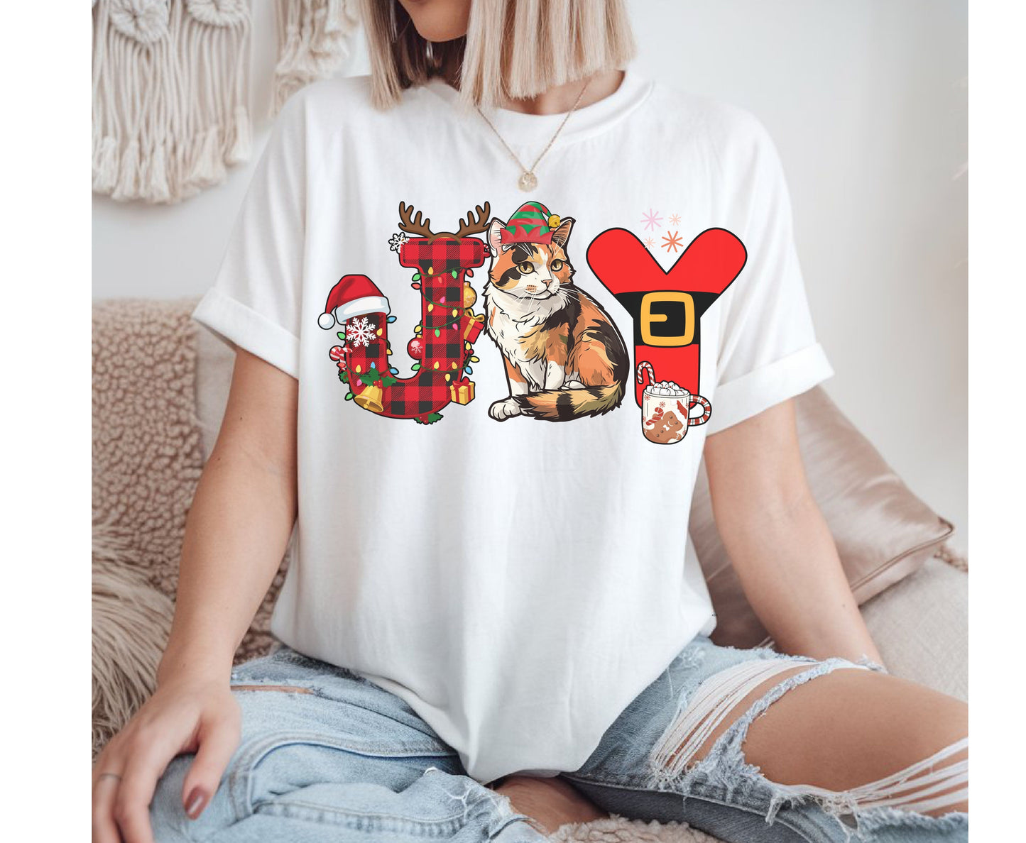 Calico Cat Breed Christmas Tee Jumper - Calico Cat mom dad Xmas Unisex Shirt