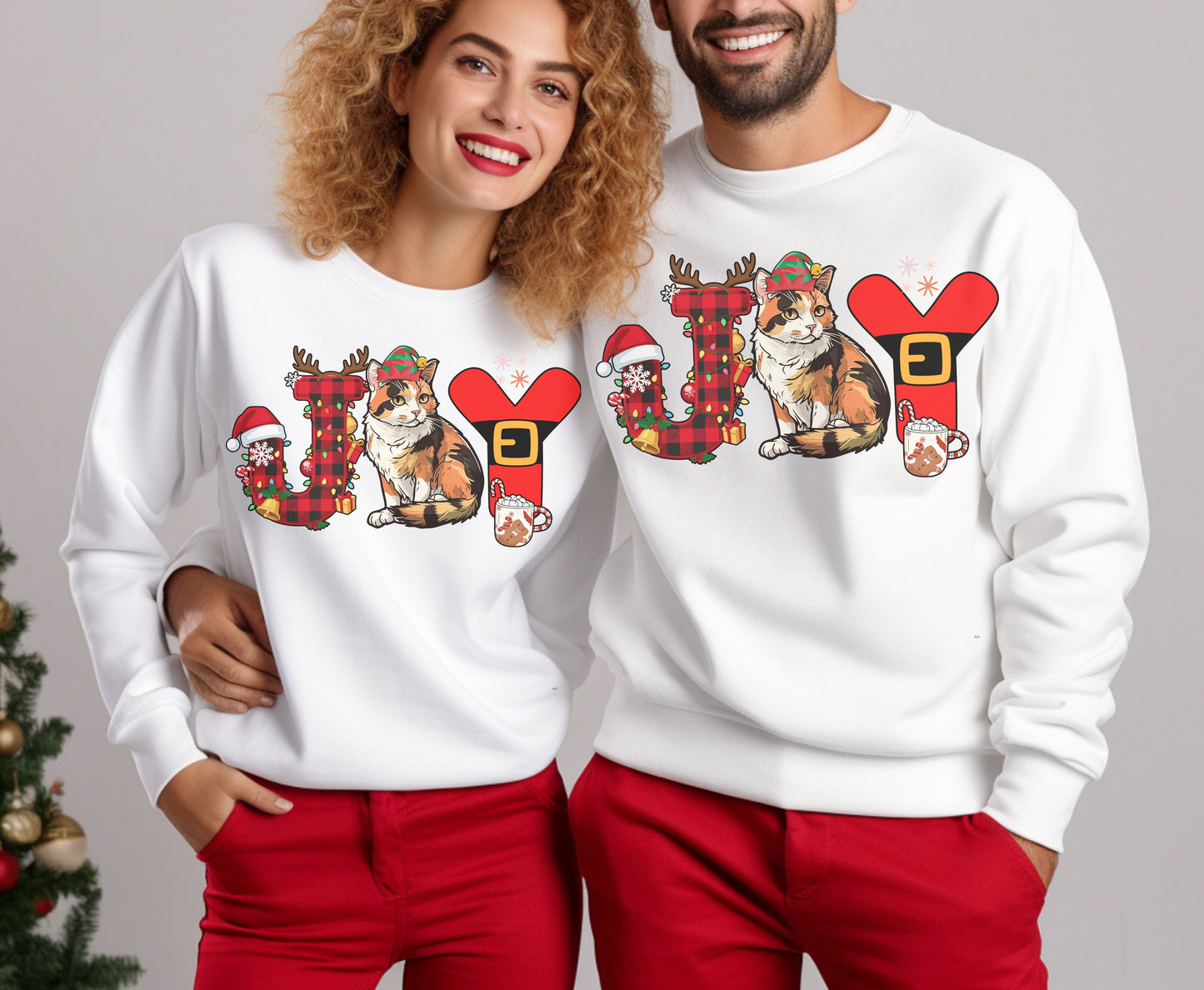 Calico Cat Breed Christmas Tee Jumper - Calico Cat mom dad Xmas Unisex Shirt