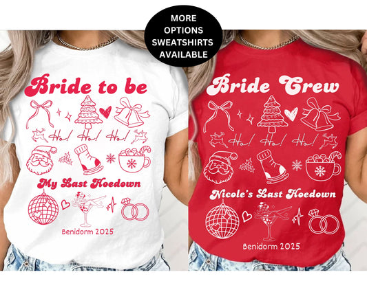 Christmas Cruise Hen Party Shirts - Unisex Festive Christmas Hoedown Bachelorette Tops - Funny Xmas Hen do Shirts