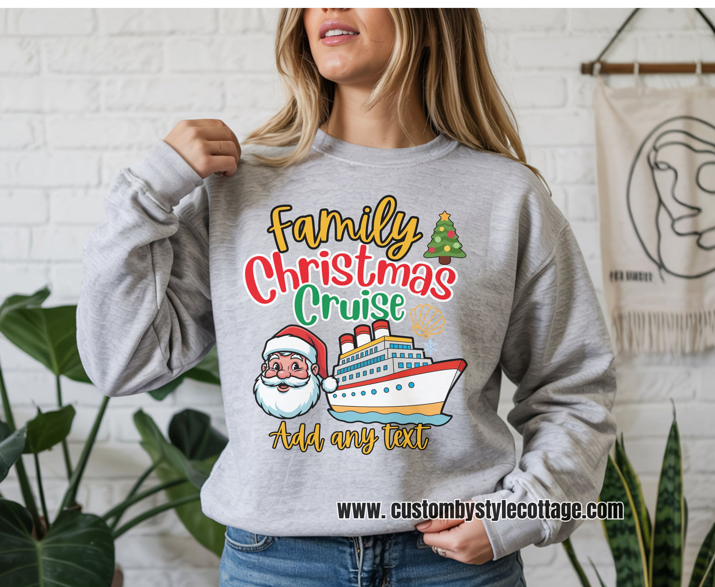 Personalized Christmas Cruise Family T-Shirts Sweatshirt - Trendy Christmas Cruising Shirt - Up to 5XL - for Mom Dad Baby