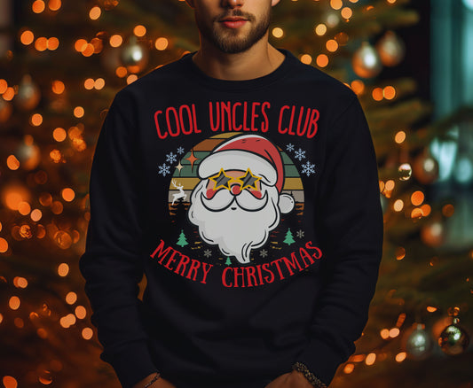 Cool Uncles Club Retro Christmas Tee Jumper Gifts for Uncles