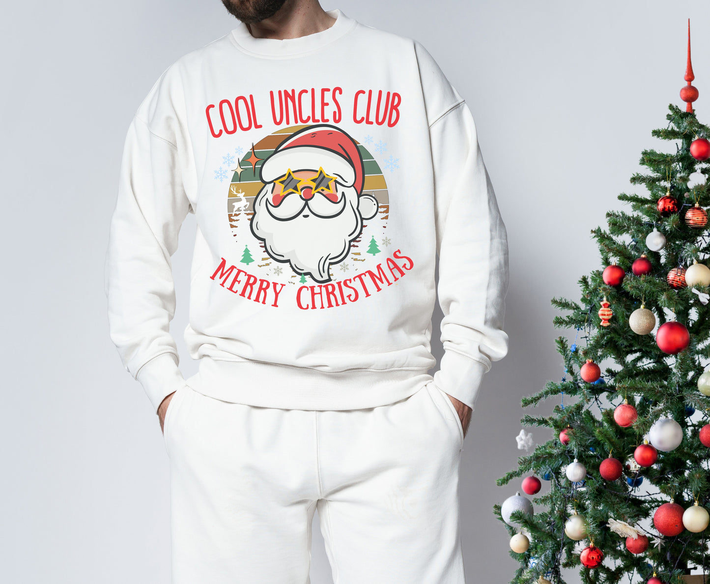 Cool Uncles Club Retro Christmas Tee Jumper Gifts for Uncles