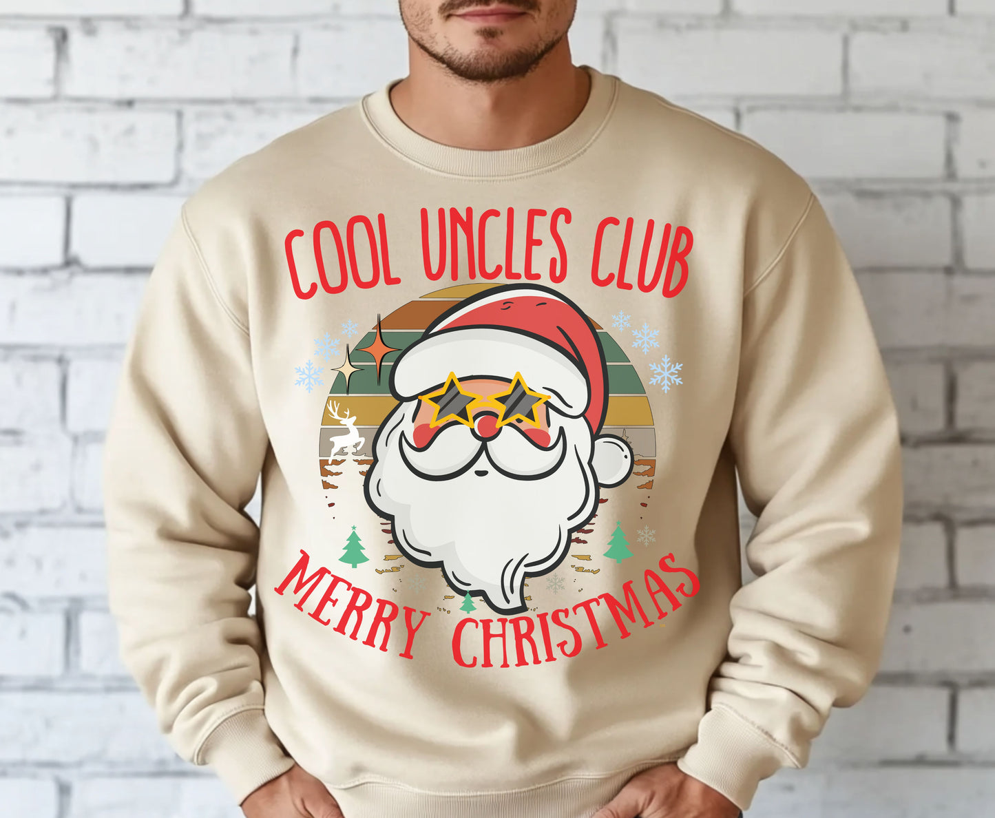 Cool Uncles Club Retro Christmas Tee Jumper Gifts for Uncles