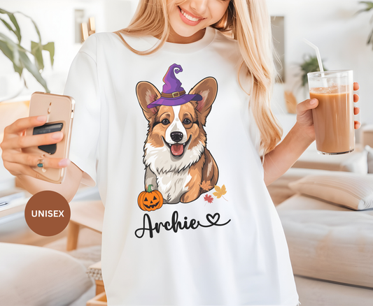 Custom Spooky Corgi Halloween Tee Shirt Personalized Corgi Dog Lover Sweatshirt