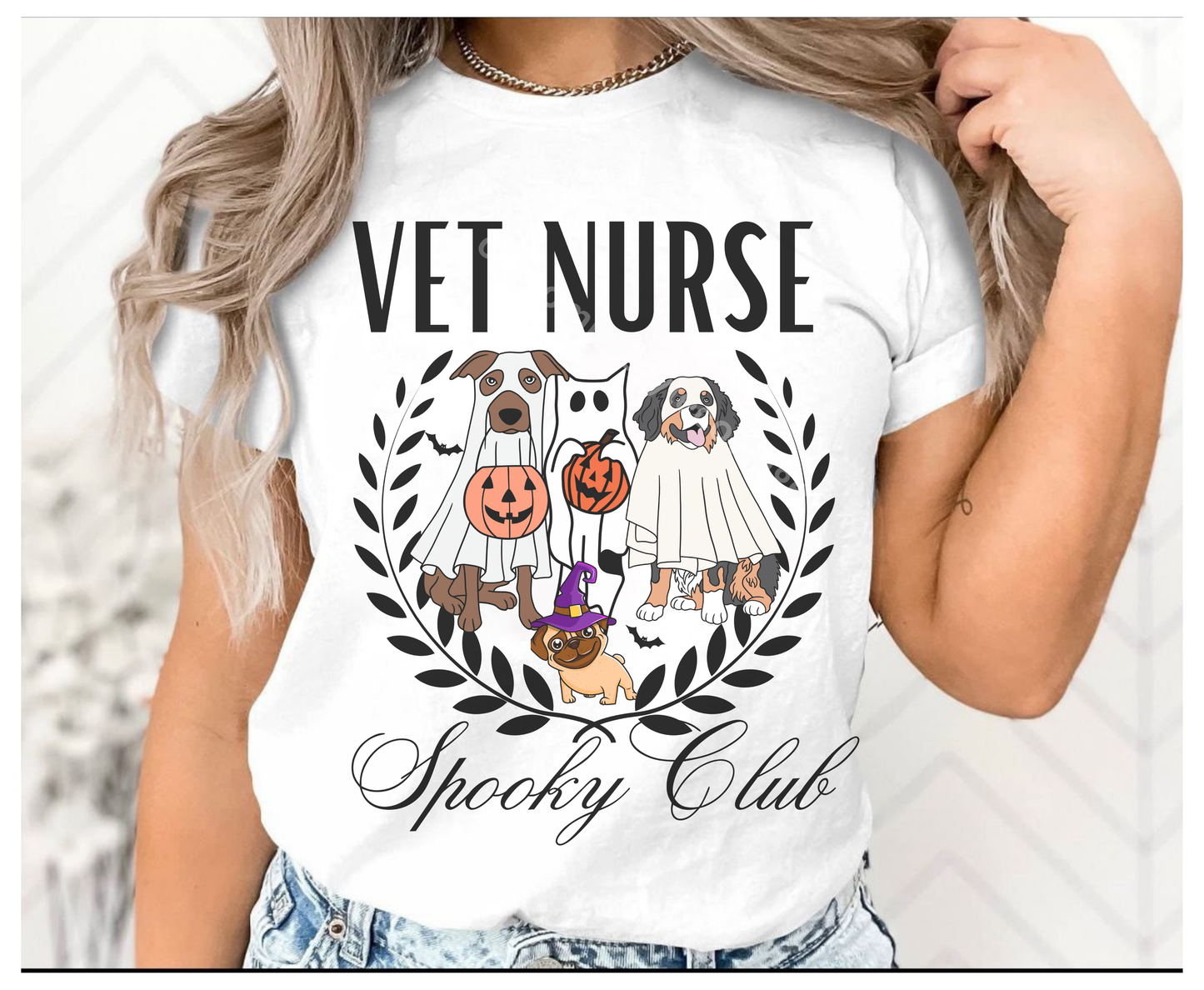 Spooky Halloween Vet Squad Shirt Winter Holiday Veterinarian Team Gift Halloween fall Vet Nurse T-Shirt Sweatshirt Unisex Veterinary Staff Top (Copy)