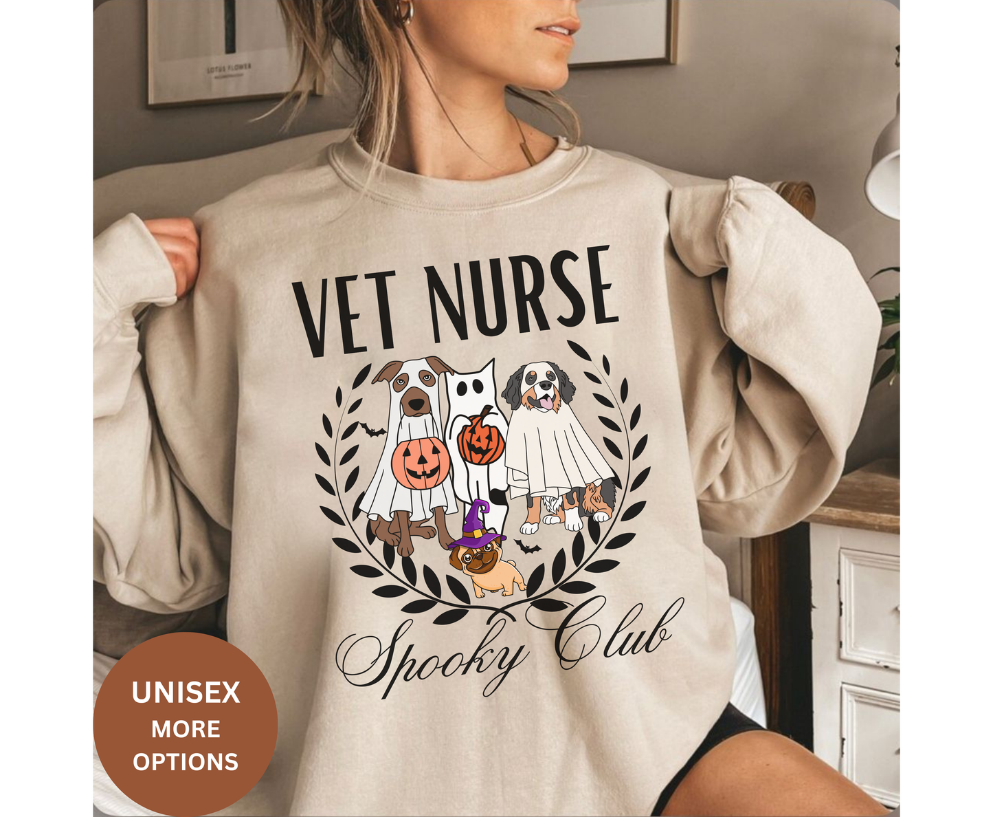 Spooky Halloween Vet Squad Shirt Winter Holiday Veterinarian Team Gift Halloween fall Vet Nurse T-Shirt Sweatshirt Unisex Veterinary Staff Top (Copy)