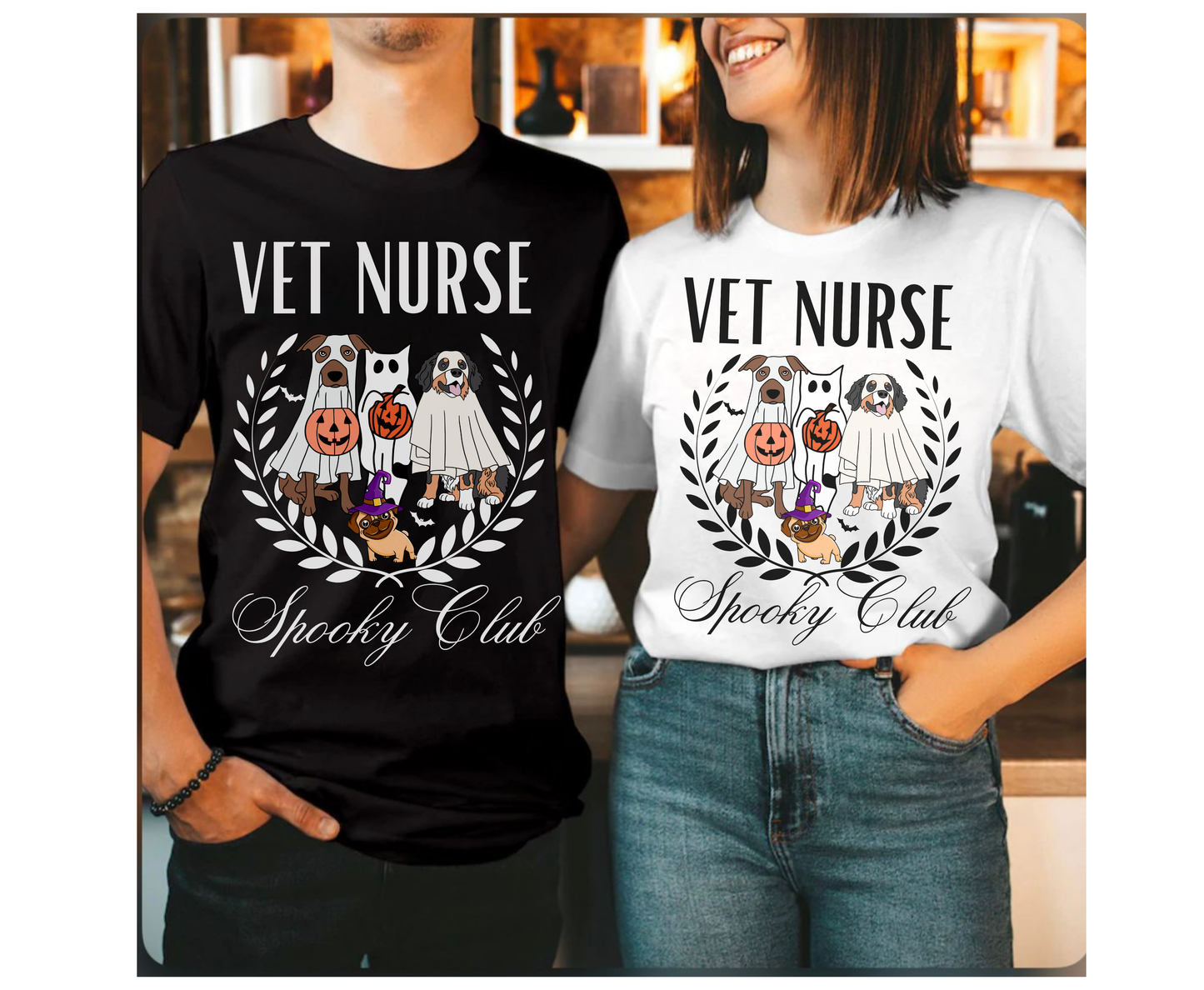 Spooky Halloween Vet Squad Shirt Winter Holiday Veterinarian Team Gift Halloween fall Vet Nurse T-Shirt Sweatshirt Unisex Veterinary Staff Top (Copy)