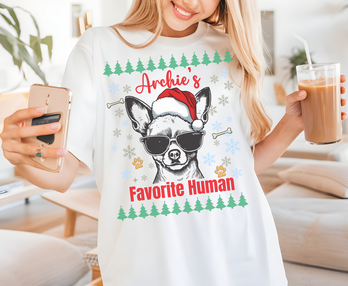 Trendy Custom Chihuahua Christmas Themed Shirt Personalized gifts for Men Women