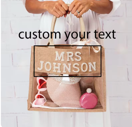 Personalized Mrs Custom Wife to be Transparent Tote Bag Custom Bride Wedding Anniversary Gift