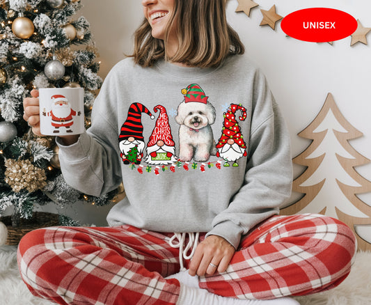 Bichon frise Dog Breed Christmas Tee Jumper - Bichon frise Dog mom dad Xmas Unisex Shirts