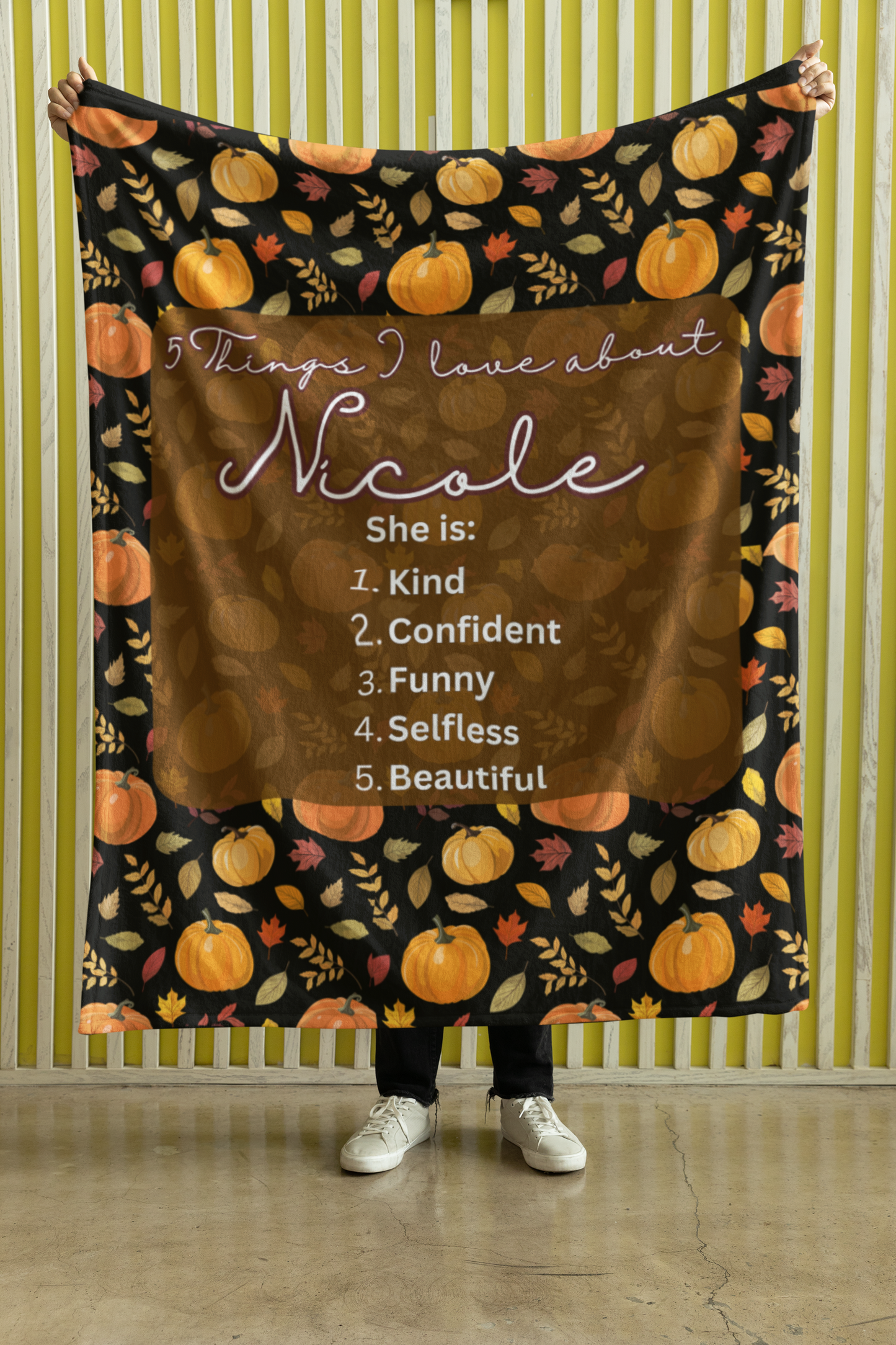 Custom Halloween Gift Ideas for Kids and Adult | Personalized Fall Pumpkin Blankets- Create your list